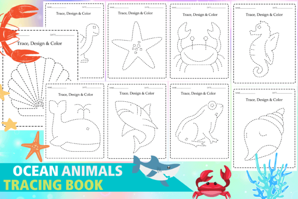 Download Ocean Animals Tracing Book - Tracing Collection