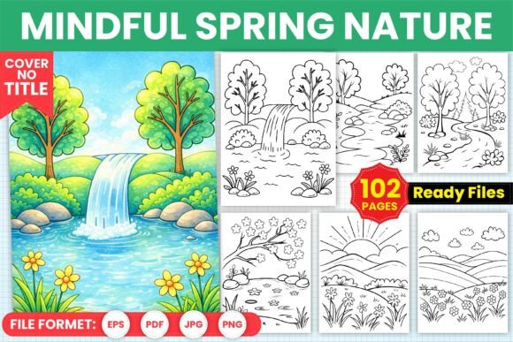 Download Mindful Spring Nature Coloring Book Page - Spring Collection