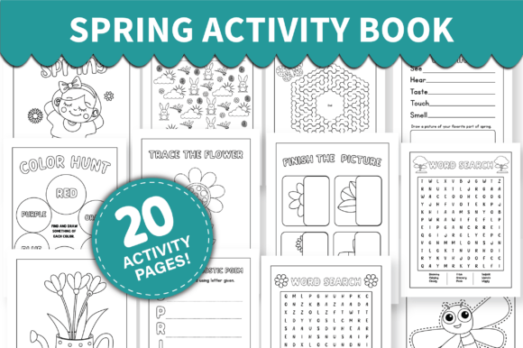 Download Spring Printable Activity Book for Kids - Spring Collection