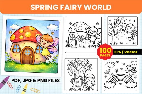 Download Spring Fairy World Coloring Book - Spring Collection