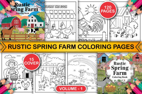 Download Rustic Spring Farm Coloring Pages V-1 - Spring Collection