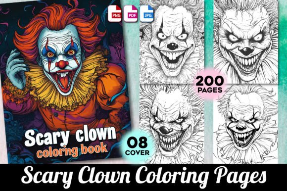 Download Scary Clown Coloring Pages for Adults - Premium Resources